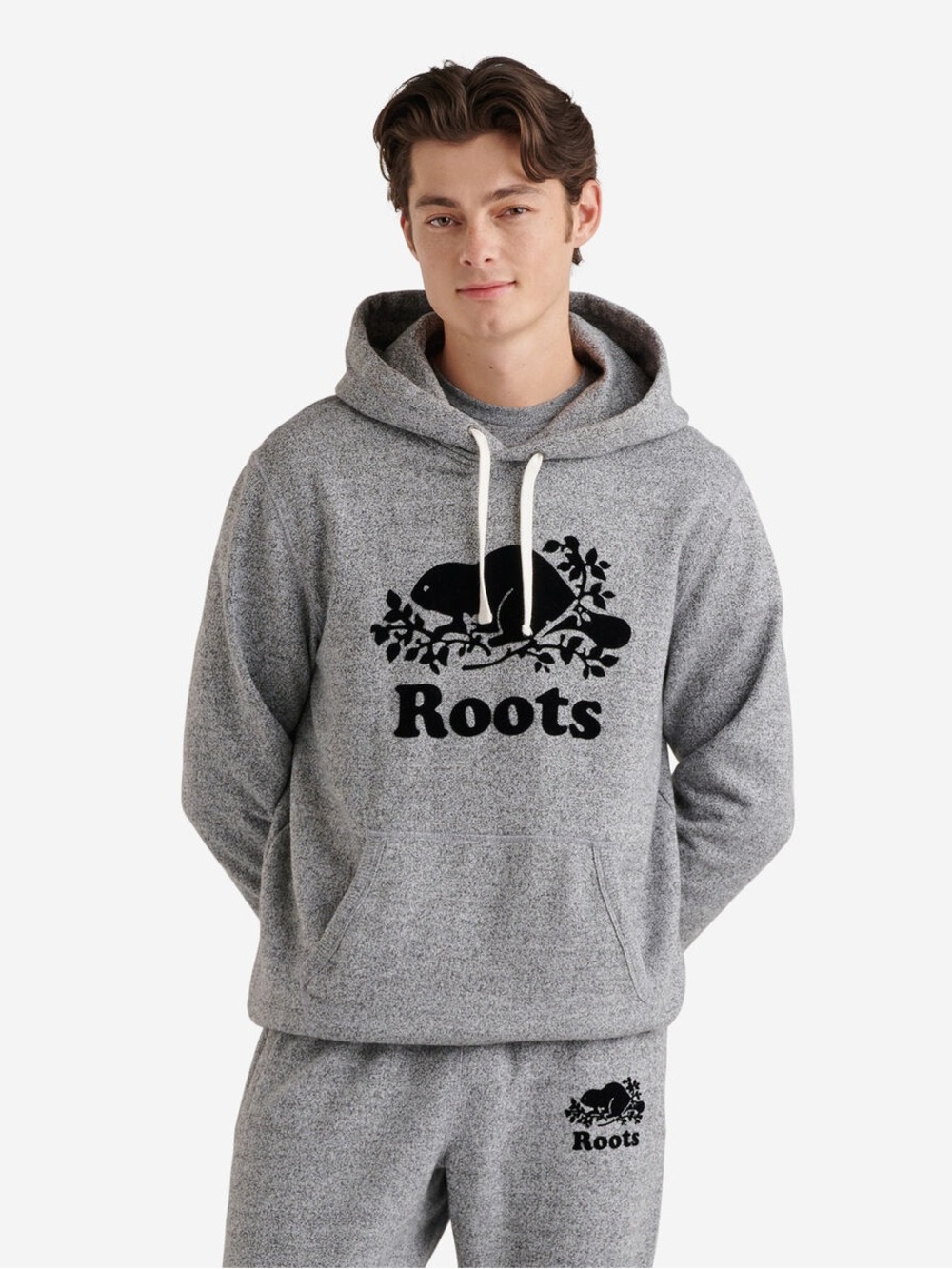 Roots salt & pepper organic original kanga hoodie